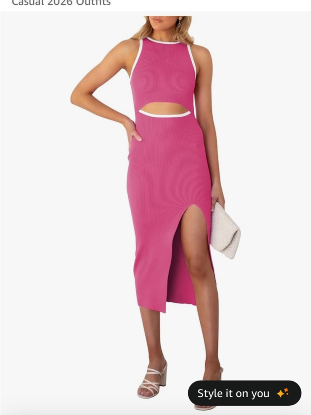 NWOT Pink Queen Women Cutout Dress Summer Knit Sundress
Casual